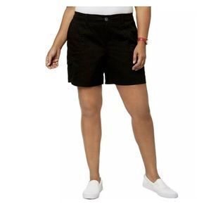 Style & Co. Womens Black   Cargo Shorts Plus 18W